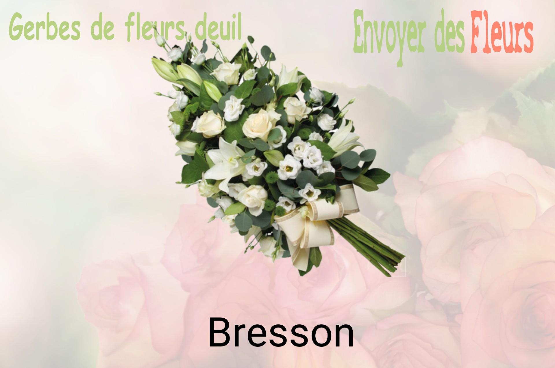 Gerbe de fleurs de deuil livrée à Bresson